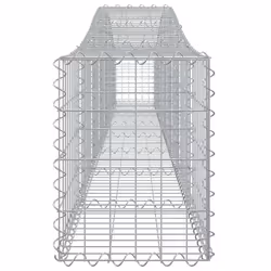 vidaXL Arched Gabion Basket Stone Basket Gabion Retaining Wall Galvanised Iron - 10 pcs, 400 x 30 x 40/60 cm - Additional view 4