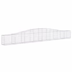 vidaXL Arched Gabion Basket Stone Basket Gabion Retaining Wall Galvanised Iron - 400 x 30 x 40/60 cm/ 15 pcs - Additional view 2