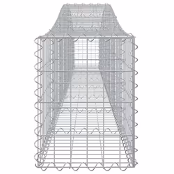 vidaXL Arched Gabion Basket Stone Basket Gabion Retaining Wall Galvanised Iron - 400 x 30 x 40/60 cm/ 15 pcs - Additional view 4
