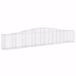 vidaXL Arched Gabion Basket Stone Basket Gabion Retaining Wall Galvanised Iron - 400 x 30 x 60/80 cm/ 4 pcs - Additional view 2