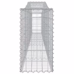 vidaXL Arched Gabion Basket Stone Basket Gabion Retaining Wall Galvanised Iron - 400 x 30 x 60/80 cm/ 4 pcs - Additional view 4
