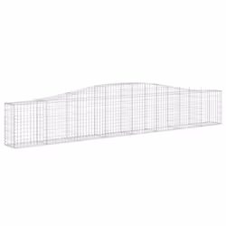 vidaXL Arched Gabion Basket Stone Basket Gabion Retaining Wall Galvanised Iron - 400 x 30 x 60/80 cm/7 pcs - Additional view 2
