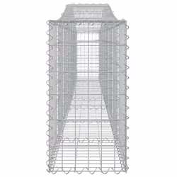 vidaXL Arched Gabion Basket Stone Basket Gabion Retaining Wall Galvanised Iron - 400 x 30 x 60/80 cm/7 pcs - Additional view 4