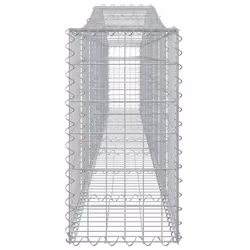 vidaXL Arched Gabion Basket Stone Basket Gabion Retaining Wall Galvanised Iron - 400 x 30 x 60/80 cm/8 pcs - Additional view 4