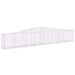 vidaXL Arched Gabion Basket Stone Basket Gabion Retaining Wall Galvanised Iron - 400 x 30 x 60/80 cm/ 15 pcs - Additional view 2