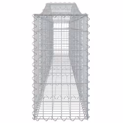 vidaXL Arched Gabion Basket Stone Basket Gabion Retaining Wall Galvanised Iron - 400 x 30 x 60/80 cm/ 15 pcs - Additional view 4