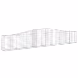 vidaXL Arched Gabion Basket Stone Basket Gabion Retaining Wall Galvanised Iron - 25 pcs, 400 x 30 x 60/80 cm