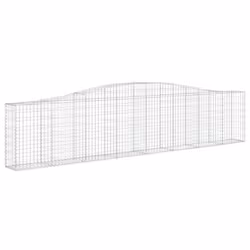 vidaXL Arched Gabion Basket Stone Basket Gabion Retaining Wall Galvanised Iron - 400 x 30 x 80/100 cm/ 2 pcs - Additional view 2