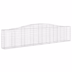 vidaXL Arched Gabion Basket Stone Basket Gabion Retaining Wall Galvanised Iron - 400 x 30 x 80/100 cm/ 6 pcs - Additional view 2