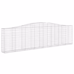vidaXL Arched Gabion Basket Stone Basket Gabion Retaining Wall Galvanised Iron - 400 x 30 x 100/120 cm/ 6 pcs