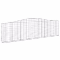 vidaXL Arched Gabion Basket Stone Basket Gabion Retaining Wall Galvanised Iron - 400 x 30 x 100/120 cm/ 20 pcs - Additional view 2