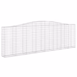 vidaXL Arched Gabion Basket Stone Basket Gabion Retaining Wall Galvanised Iron - 400 x 30 x 120/140 cm/ 3 pcs - Additional view 2