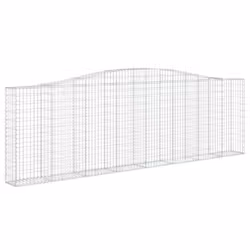 vidaXL Arched Gabion Basket Stone Basket Gabion Retaining Wall Galvanised Iron - 400 x 30 x 120/140 cm/4 pcs - Additional view 2