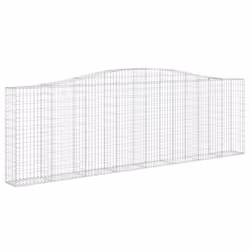 vidaXL Arched Gabion Basket Stone Basket Gabion Retaining Wall Galvanised Iron - 400 x 30 x 120/140 cm/ 6 pcs - Additional view 2