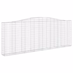 vidaXL Arched Gabion Basket Stone Basket Gabion Retaining Wall Galvanised Iron - 400 x 30 x 140/160 cm/ 2 pcs - Additional view 2