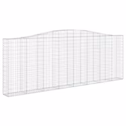 vidaXL Arched Gabion Basket Stone Basket Gabion Retaining Wall Galvanised Iron - 400 x 30 x 140/160 cm/5 pcs - Additional view 2