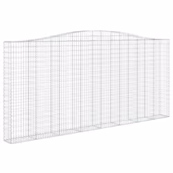 vidaXL Arched Gabion Basket Stone Basket Gabion Retaining Wall Galvanised Iron - 400 x 30 x 180/200 cm/ 5 pcs
