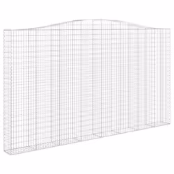 vidaXL Arched Gabion Basket Stone Basket Gabion Retaining Wall Galvanised Iron - 400 x 30 x 220/240 cm/ 2 pcs - Additional view 2