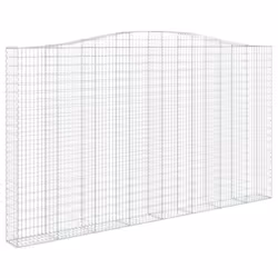 vidaXL Arched Gabion Basket Stone Basket Gabion Retaining Wall Galvanised Iron - 400 x 30 x 220/240 cm/ 3 pcs - Additional view 2