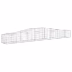 vidaXL Arched Gabion Basket Stone Basket Gabion Retaining Wall Galvanised Iron - 400 x 50 x 40/60 cm/ 2 pcs - Additional view 2