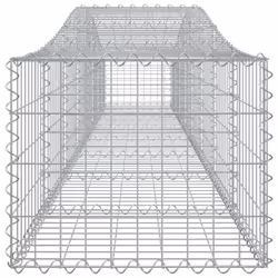 vidaXL Arched Gabion Basket Stone Basket Gabion Retaining Wall Galvanised Iron - 400 x 50 x 40/60 cm/ 3 pcs - Additional view 4