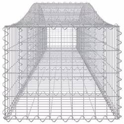vidaXL Arched Gabion Basket Stone Basket Gabion Retaining Wall Galvanised Iron - 400 x 50 x 40/60 cm/ 4 pcs - Additional view 4