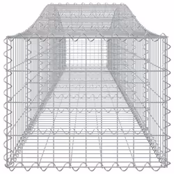 vidaXL Arched Gabion Basket Stone Basket Gabion Retaining Wall Galvanised Iron - 400 x 50 x 40/60 cm/7 pcs - Additional view 4