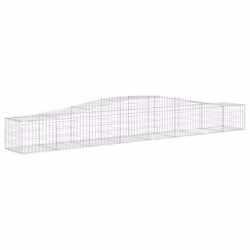 vidaXL Arched Gabion Basket Stone Basket Gabion Retaining Wall Galvanised Iron - 400 x 50 x 40/60 cm/8 pcs - Additional view 2
