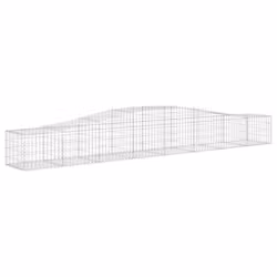 vidaXL Arched Gabion Basket Stone Basket Gabion Retaining Wall Galvanised Iron - 400 x 50 x 40/60 cm/ 10 pcs