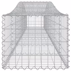 vidaXL Arched Gabion Basket Stone Basket Gabion Retaining Wall Galvanised Iron - 400 x 50 x 40/60 cm/ 10 pcs - Additional view 4