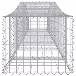 vidaXL Arched Gabion Basket Stone Basket Gabion Retaining Wall Galvanised Iron - 400 x 50 x 40/60 cm/ 20 pcs - Additional view 4