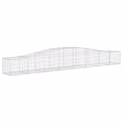 vidaXL Arched Gabion Basket Stone Basket Gabion Retaining Wall Galvanised Iron - 25 pcs, 400 x 50 x 40/60 cm - Additional view 2