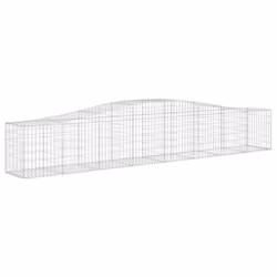 vidaXL Arched Gabion Basket Stone Basket Gabion Retaining Wall Galvanised Iron - 400 x 50 x 60/80 cm/ 2 pcs - Additional view 2