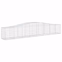 vidaXL Arched Gabion Basket Stone Basket Gabion Retaining Wall Galvanised Iron - 400 x 50 x 60/80 cm/ 4 pcs - Additional view 2