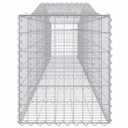 vidaXL Arched Gabion Basket Stone Basket Gabion Retaining Wall Galvanised Iron - 400 x 50 x 60/80 cm/ 4 pcs - Additional view 4