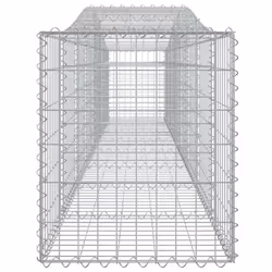 vidaXL Arched Gabion Basket Stone Basket Gabion Retaining Wall Galvanised Iron - 400 x 50 x 60/80 cm/ 6 pcs - Additional view 4