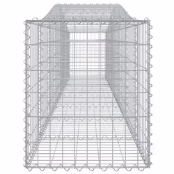 vidaXL Arched Gabion Basket Stone Basket Gabion Retaining Wall Galvanised Iron - 400 x 50 x 60/80 cm/8 pcs - Additional view 4