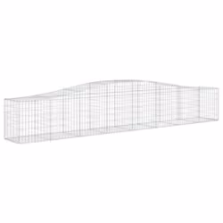vidaXL Arched Gabion Basket Stone Basket Gabion Retaining Wall Galvanised Iron - 400 x 50 x 60/80 cm/9 pcs - Additional view 2