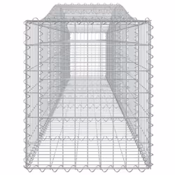 vidaXL Arched Gabion Basket Stone Basket Gabion Retaining Wall Galvanised Iron - 400 x 50 x 60/80 cm/9 pcs - Additional view 4