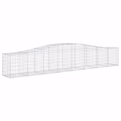 vidaXL Arched Gabion Basket Stone Basket Gabion Retaining Wall Galvanised Iron - 400 x 50 x 60/80 cm/ 15 pcs - Additional view 2