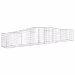 vidaXL Arched Gabion Basket Stone Basket Gabion Retaining Wall Galvanised Iron - 400 x 50 x 60/80 cm/ 20 pcs