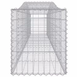 vidaXL Arched Gabion Basket Stone Basket Gabion Retaining Wall Galvanised Iron - 400 x 50 x 60/80 cm/ 20 pcs - Additional view 4