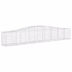 vidaXL Arched Gabion Basket Stone Basket Gabion Retaining Wall Galvanised Iron - 25 pcs, 400 x 50 x 60/80 cm - Additional view 2