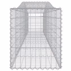 vidaXL Arched Gabion Basket Stone Basket Gabion Retaining Wall Galvanised Iron - 25 pcs, 400 x 50 x 60/80 cm - Additional view 4
