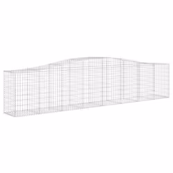 vidaXL Arched Gabion Basket Stone Basket Gabion Retaining Wall Galvanised Iron - 400 x 50 x 80/100 cm/ 2 pcs - Additional view 2