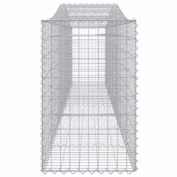vidaXL Arched Gabion Basket Stone Basket Gabion Retaining Wall Galvanised Iron - 400 x 50 x 80/100 cm/ 2 pcs - Additional view 4