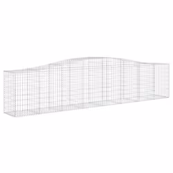 vidaXL Arched Gabion Basket Stone Basket Gabion Retaining Wall Galvanised Iron - 400 x 50 x 80/100 cm/ 6 pcs - Additional view 2