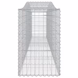 vidaXL Arched Gabion Basket Stone Basket Gabion Retaining Wall Galvanised Iron - 400 x 50 x 80/100 cm/ 10 pcs - Additional view 4