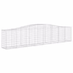 vidaXL Arched Gabion Basket Stone Basket Gabion Retaining Wall Galvanised Iron - 400 x 50 x 80/100 cm/15 pcs - Additional view 2