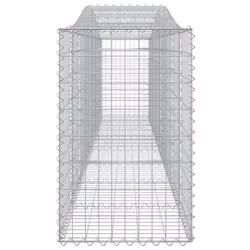 vidaXL Arched Gabion Basket Stone Basket Gabion Retaining Wall Galvanised Iron - 400 x 50 x 80/100 cm/20 pcs - Additional view 4
